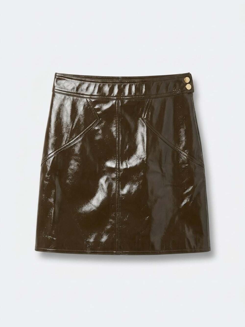 Ronny Kobo Faux Patent Leather Mini Skirt